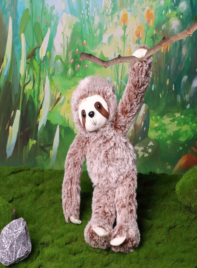 Easfan 17'' Sloth Stuffed Animal Realistic Cute Plush Toy Soft Tree Sloth Plushie Stuff Adorable Birthday for Kids Boys Girls Dog Toy, Brown - Image 1